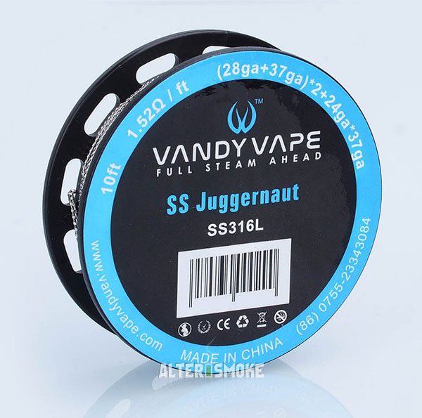 Vandy Vape SS316 Juggernaut Wire (28ga+37ga)*2 + 24ga*37ga*3 10ft