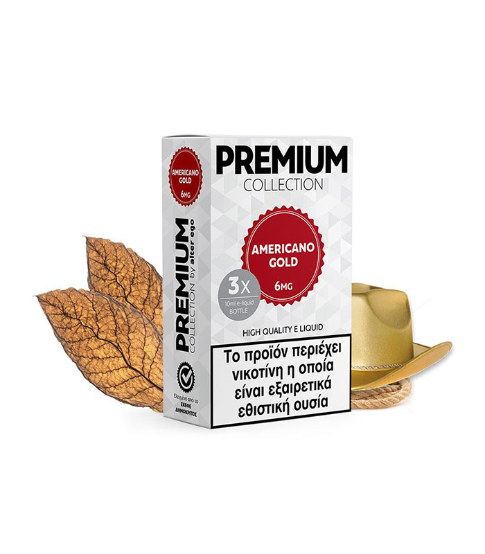 Alter Ego - Premium - Americano Gold (Καπνός, Μπισκότο & Βανίλια) (3x10ml)
