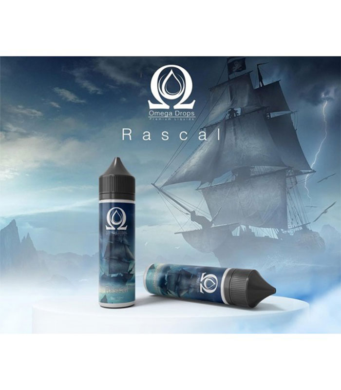 Omega Drops Rascal 12ml/60ml (Καπνός Πίπας, Ρούμι, Καρύδα, Ζάχαρη) (Flavour Shots)