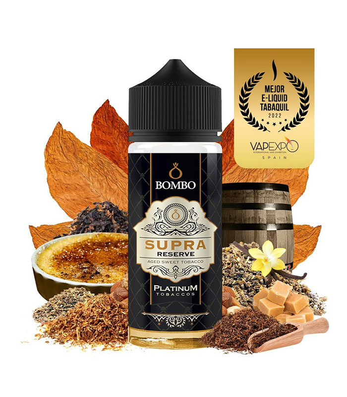 Bombo Platinum Tobaccos Supra Reserve 40ml/120ml (Καπνός, Βανίλια, Καραμέλα & Ξηροί Καρποί) (Flavour Shots)