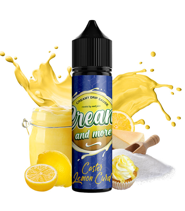 Mad Juice Cream And More Caster Lemon Curd 15ml/60ml (Ζάχαρη, Λεμόνι, Μαρμελάδα, Κρέμα, Βούτυρο, Βανίλια & Τσιζκέικ) ) (Flavour Shots)
