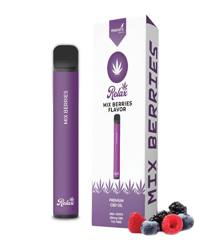 Relax – Mix Berries CBD Disposable Pen (Μούρα) 250mg 2ml