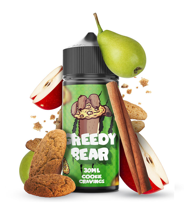 Vape Distillery Greedy Bear Cookie Cravings 30ml/120ml (Μπισκότο, Κανέλα, Μήλο & Αχλάδι) (Flavour Shots)