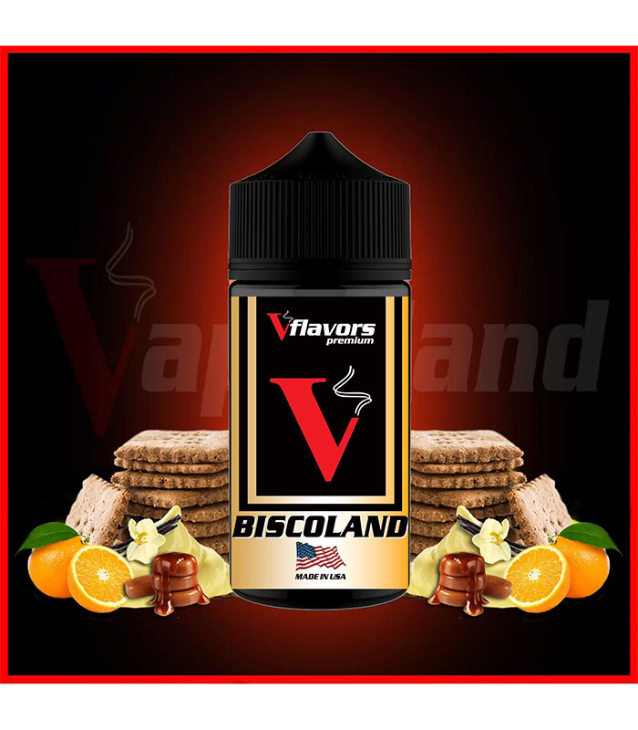 Vflavors Biscoland 15/60ml (Μπισκότο, Καραμέλα, Βούτυρο, Βανίλια, Κρέμα & Πορτοκάλι) (Flavour Shots)