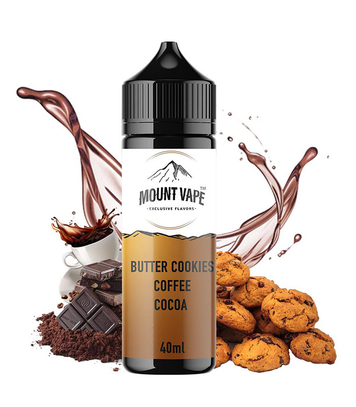 Mount Vape Butter Cookies Coffee Cocoa 40ml/120ml (Μπισκότο, Βούτυρο, Καφές & Κακάο) (Flavour Shots)