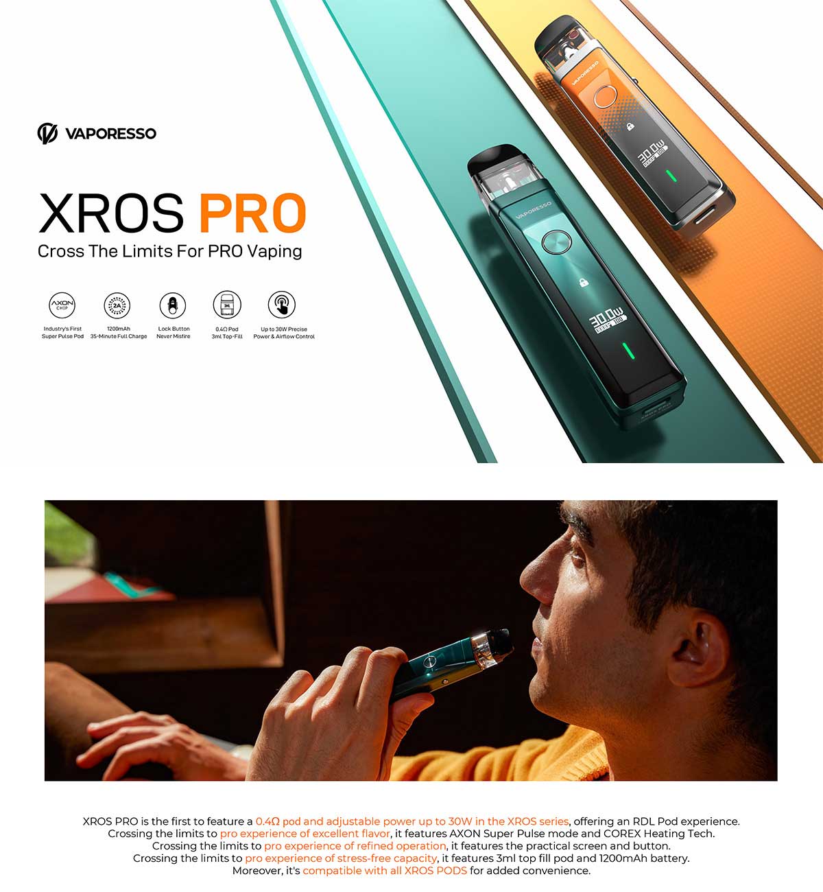 Vaporesso XROS Pro Pod Kit 1200mAh 3ml